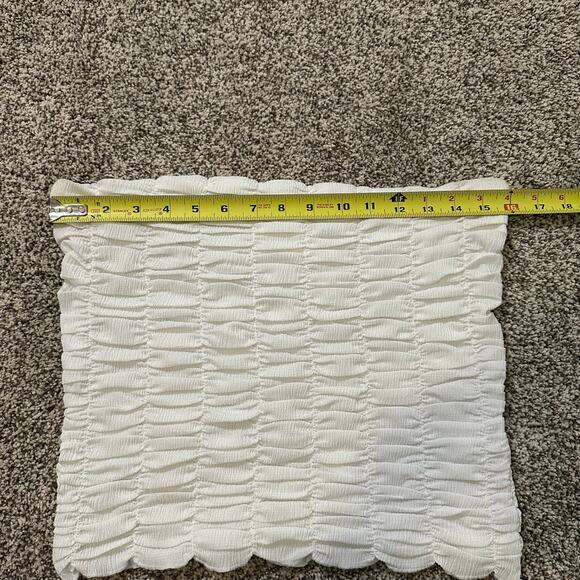 Anthropologie white ruched strapless top size M - Picture 8 of 8